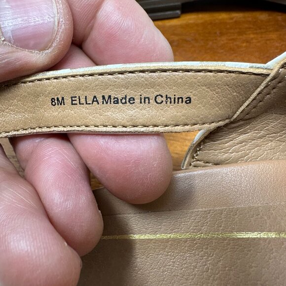 Vionic Ella Leather Thong Sandals White Leopard Size 8 - Picture 9 of 12